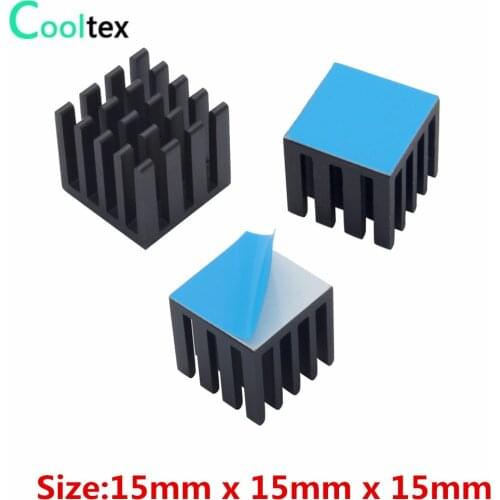 50pcs 15x15x15mm Mini Aluminum Heatsink heat sink for Electronic Chip IC MOS Raspberry pi With Thermal Conductive Tape