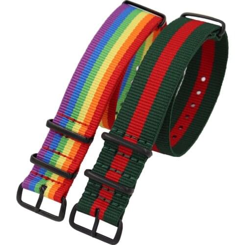 18 20 22 24mm Military Elastic Nylon Watchband For NATO Zulu Strap PVD Black Clasp Bracelet Waterproof Breathable Watch Band