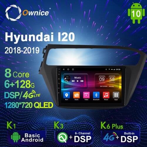 1280*720 Android 10.0 K3 K6 Plus Car Multimedia Auto Radio for HYUNDAI I20 2018-2019 4G LTE Audio GPS Player 8 Core