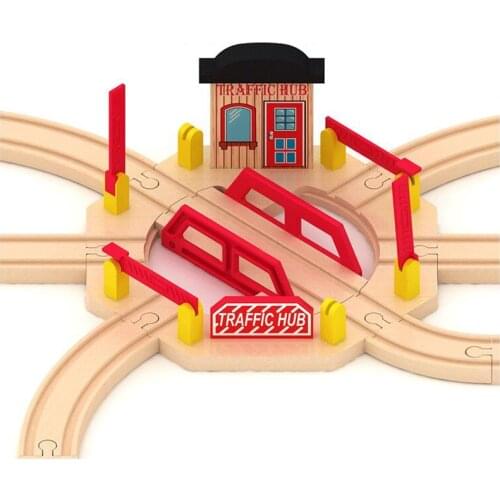 Free shipping Wooden train track accessories The disc track Compatible wooden train tracks suitable for wood and Electric train
