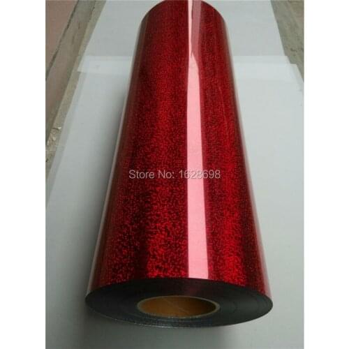 CDH-03 red color High quality hologram pu vinyl heat transfer on garments with size: 50CMX100CM
