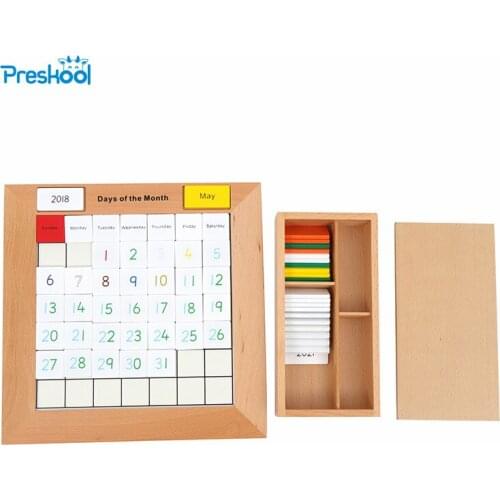 Montessori Kids 3D Puzzle Wood Baby Toy For Children Preskool Educational New Calendar Math Toy Brinquedos Juguets