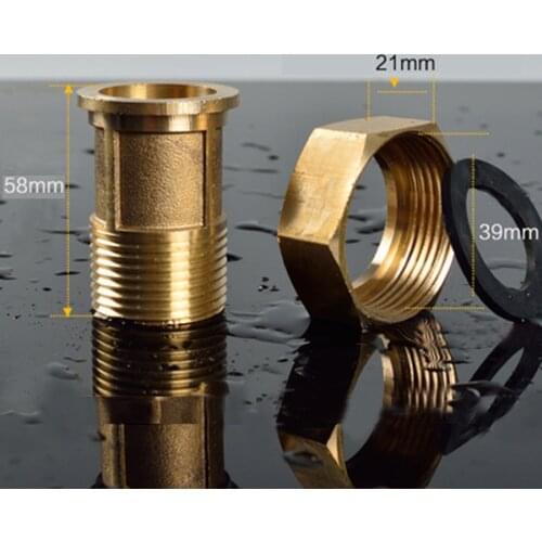 DN32 1-1/4" BSP Female Turn DN25 1" BSP Male Thread Brass Hex Reducer Pipe Fitting Pole Length 45mm Nut Height 16mm For Water Me