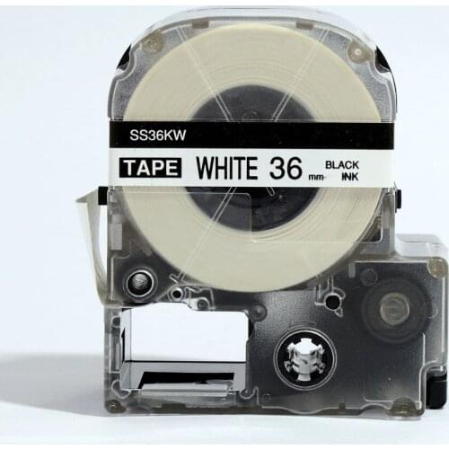 Compatible KINGJIM tape SS36KW 36mm Black on White tape for LW-1000P