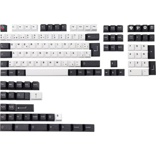 136 Key Pbt Keycap Cherry ES Profile Dye Subb Keycaps for Cherry Mx Switches GK61 64 96 108 Spain Layout Iso Key Cap