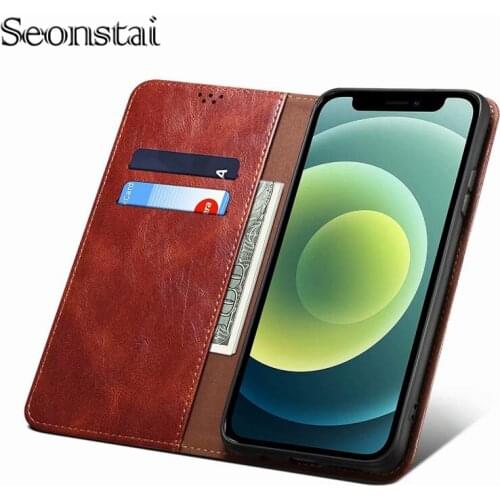 Leather Flip Wallet Case For iPhone 12 Mini 12 Pro Max 11 Pro Max 6 6S 7 8 Plus X XS XR XS Max SE 2020 Cards Stand Phone Cover