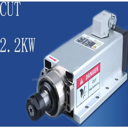 Square 2.2kw Air cooled spindle ER20 runout-off 0.01mm, 220V Spindle motor,4 Ceramic bearing,Engraving milling grind