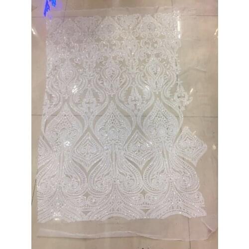 Nigerian Lace Fabrics With sequins African French Net Lace Fabric SYJ-3215 Embroidered Tulle Mesh Lace Fabric