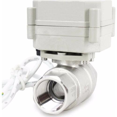 New 2 Way 3/4" DN20 12V/24VDC 110V/220VAC Stainless Steel 304 Normally Closed/Position Feedback Motorized Electrical Ball Valve