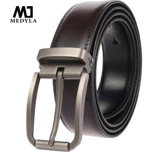 MEDYLA Cowskin Belt Men Accessories Cowboy Genuine Leather Belts For Men Vintage Pin Buckle Mens Belts Gift For Man LY3974