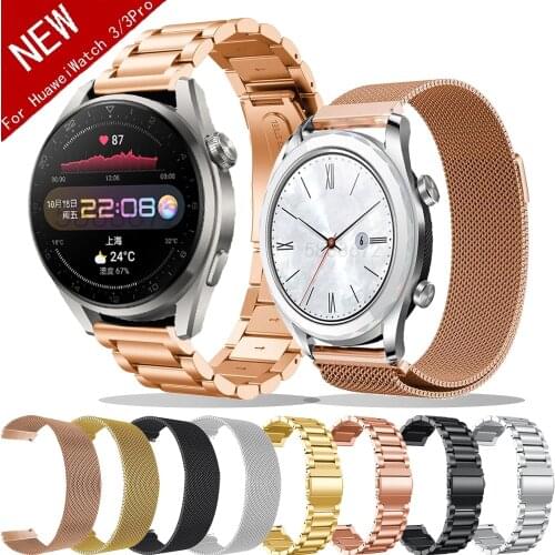 22mm Band For Huawei Watch 3/3 Pro/GT Active/GT2 46/Gt2 pro Metal Replace Strap For Honor Watch magic 2 46 Smart Accessories