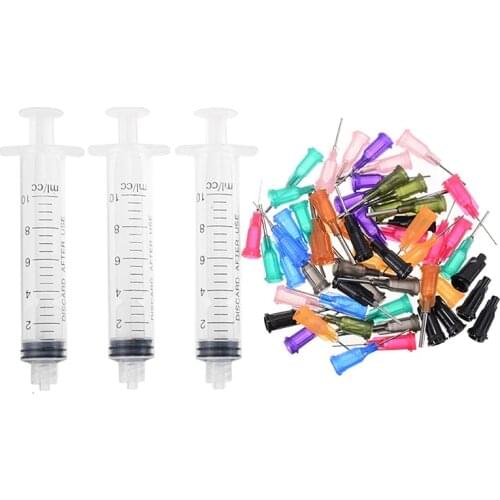 10CC Dispensing Syringe SMT SMD PCB Solder Paste Adhesive Glue Liquid Dispenser With Plunger + 50pcs 14-30GA Needles