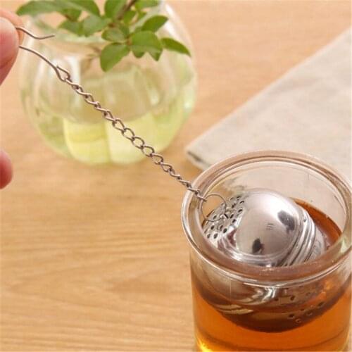 SUEF Best Sellers Stainless Steel Ball Tea Infuser Mesh Filter Strainer w/hook Loose Tea Leaf Spice Home Kitchen Accessories @4