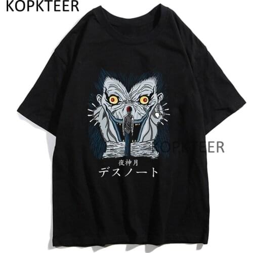 Death Note Anime T-shirts Shinigami Noir Ryuk Kira Manga Print T-shirts Japanese Style Harajuku Top Streetwear Vintage T-shirts
