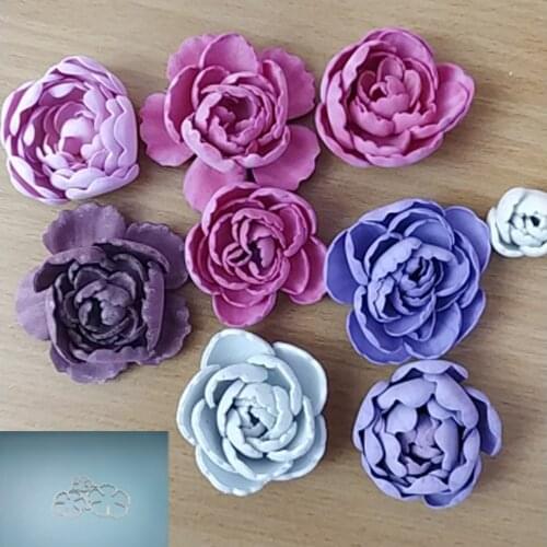 Three flowers. Hardware scissors with flowers, cut-and-paste-album template decoration, album decoration, DIY card production