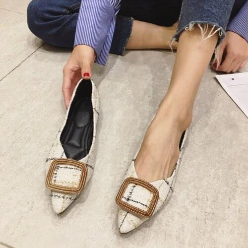 Spring Summer Fashion Boat Shoes Women Pointed Toe Shallow Mouth Office Flats Elegant Ladies Footwear Casual Slip-On Zapatillas