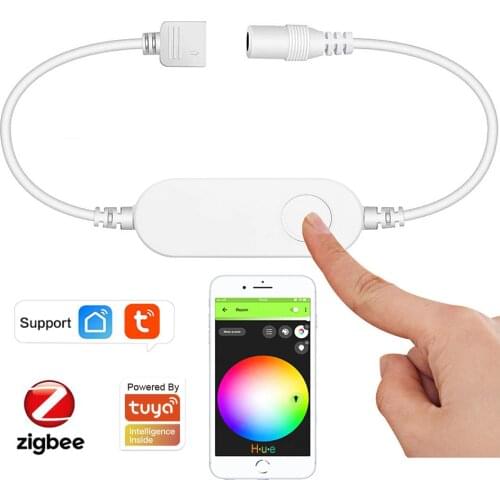 Tuya Zigbee 3.0 Dimmer Smart LED Strip Controller Hue DC12V RGB/RGBW/RGBCW /CCT SmartThings Zigbee2mqtt Voice Control Alexa Echo