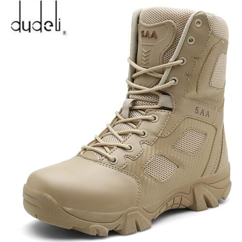 High Top Tactical Boots Men Shoes Waterproof Hiking Shoes Outdoor Hunting Boots Mountain Shoes Man Desert Combat Military Boots
