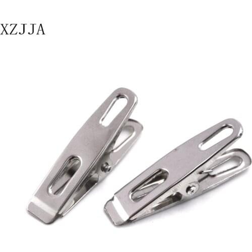 XZJJA 10-50Pcs Stainless Steel Laundry Clips Outdoor Towel Clamps Bedsheet Clothes Pegs Windproof Socks Small Metal Drying Pegs