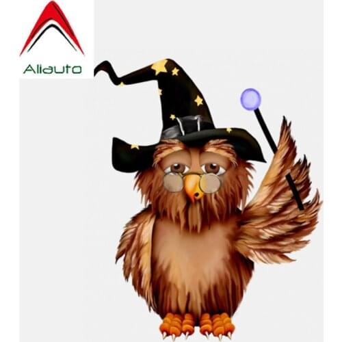 Aliauto Funny Car Stickers Halloween Sorcerer Owl Accessories Vinyl Decal for Mazda 3 Subaru Golf 4 Mini Cooper Kia ,12cm*14cm
