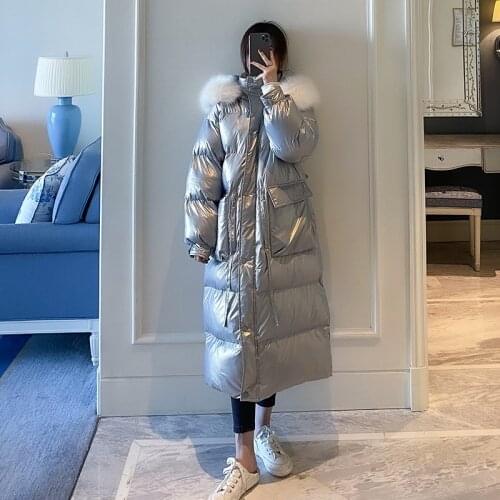 Woman Parkas 2021 Thicken Winter Jacket Women Fur Collar Hooded X-long Down Cotton Jackets Korean Style Womens Clothing WPY3993