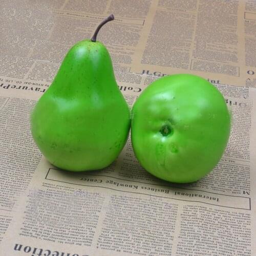 10pcs 9.5cm*8cm green color High imitation Fake artificial pear Fruit model&artificial plastic fake simulated pear fruit