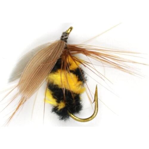 10pcs #10 Artificial Insect Bait Lure Bee Fly Trout Artificial Fishing Lures 15mm Outdoor Fishing Insects Baits Lure Set