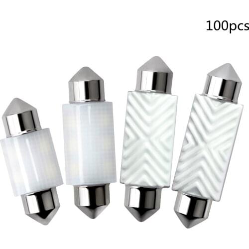 100PCS led car festoon C5W Bulb Festoon 3030 12V-24V Ceramic 31mm C3W 3030 36MM 39mm 41mm Reading Interior Lighting