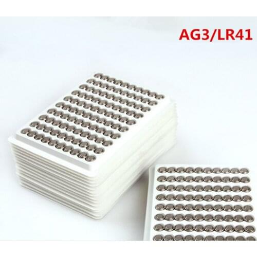100PCS/Lot LR41 AG3 SR41W 392 192 GP192A LR736 Button Watch Battery Cell Cion Batteries for flashlights,toys,watches
