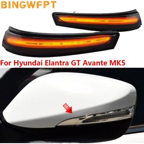 2PCS For Hyundai Elantra GT Avante MK5 MD UD 2011-15 Veloster i30 GD LED Dynamic Side Mirror Indicator Blinker Sequential Lights