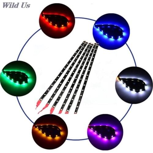 2pcs 30cm 15 LED self-adhesive flexible light with waterproof car decoration home multi-color lighting fixture