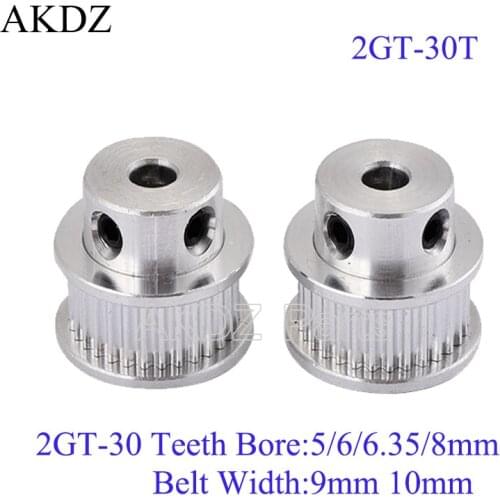 3D printer GT2 Timing Pulley 30 teeth Bore 5mm 6mm 6.35mm 8mm for belt used in linear 2GT pulley 30Teeth 30T CNC belt
