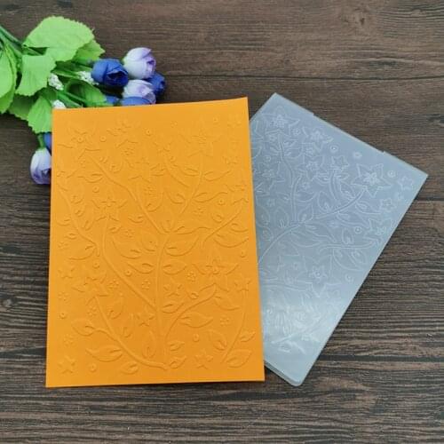 AOKEDIY leaf background Flower print DIY Plastic Embossing Folders for Scrapbooking Paper Craft/Card Making Decoration Supplies