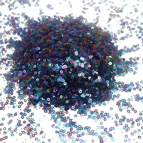 AB Black 3mm 4mm 6mm PVC Loose Sequins Cup Flat Round Glitter Sequins for Wedding Decoration Garment Dress DIY Accessory