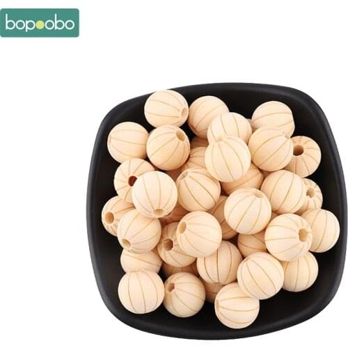 Bopoobo 16mm 10pcs Food Grade Wooden Teething Safe and Natural Baby Bit Toy Ecofriendly DIY Crafts Accessories Baby Teether