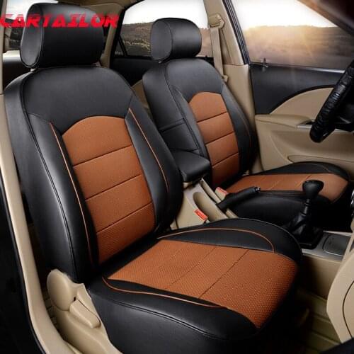 CARTAILOR Black Cowhide Leather Seat Covers Cars Accessories for Renault Talisman Car Seat Cover Set Automobiles Seats Protector
