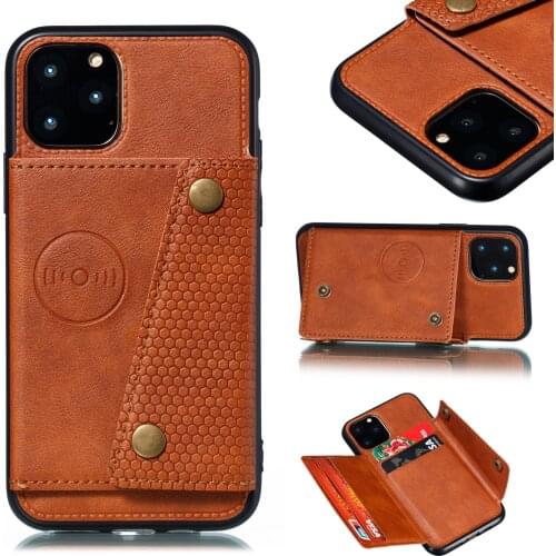 Haissky Multi Card Holders Flip Case For iPhone 11 11 Pro Max Xs Max XR X 6 7 8 Plus Durable Magnet Buckle Cover PU Leather Case