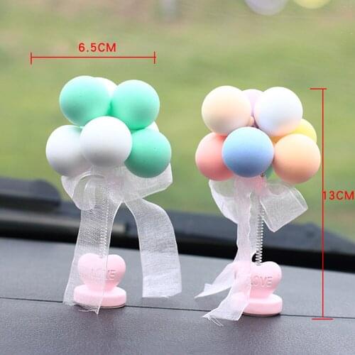 Decor Spring Shaking Head Toys Bobblehead Car Accessory For Women Girls Gifts Auto Ornaments Nodding Balloon Car Dashboard