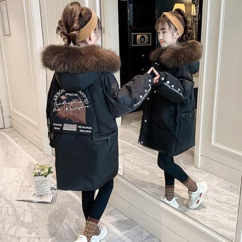 Teen Girls Warm Coat Winter Parkas Outerwear Teenage Long Tops Children Kids Girls Hooded Winter Jacket For 5 6 8 10 12 13 Years