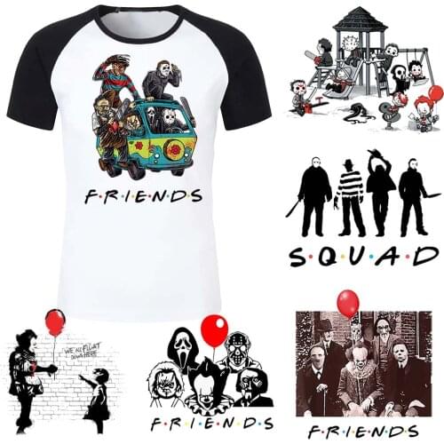 Unsex Men Women T Shirt Horror Friends Villain Chucky Ghostface Chainsaw Elm Street Leatherface Halloween Spooktober Tee