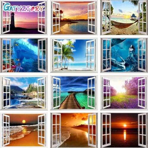 GATYZTORY Scenery Paint By Numbers For Adults Kids Landscape Picture Drawing Coloring On Canvas Artwork Home Decor