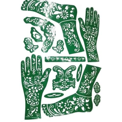 India Mehndi Hand Leg Henna Painted Stencil Art Temporary Tattoo Template Latest Fashion NE