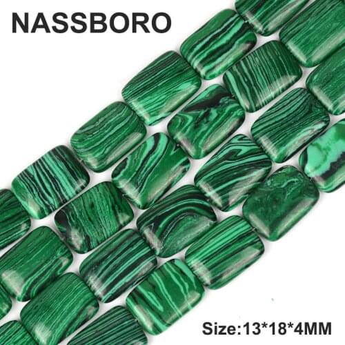 Rectangle Malachite Peacock Natural Stone Round Loose Spacer beads ball bracelet Jewelry making DIY accessories wholesale Bead