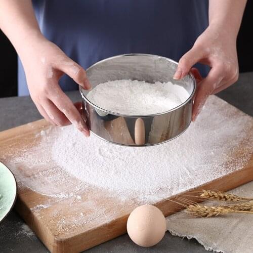 Kitchen Fine 60 Mesh 15cm Flour Sifter Professional Round Stainless Steel Flour Sieve Strainer Sifters for Kitchen Baking Tea