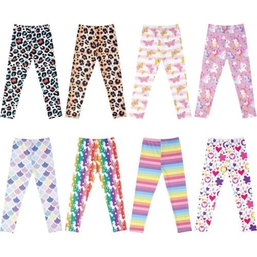 VOGUEON New Thin Girls Leggings Cartoon Print Clothes Kids Casual Wear Trousers Girl Soft Elastic Skinny Pants For 3-10 Years