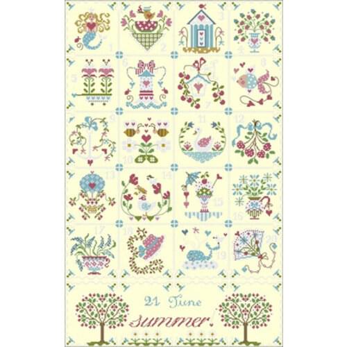 Summer of june patterns counted 11CT 14CT 18CT Cross Stitch Set DIY Cross-stitch Kit Embroidery Needlework Home Decor