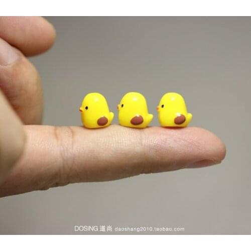 Miniature Simulation Animal Model Cute Little Yellow Duck Chick Fairy Garden Decoration Action Figure Figurine Model Toy
