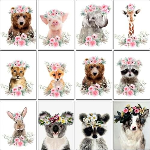 Mosaic Paint Art Cute Animal Cat Dog Embroidery Diamond Diy Painting Pig Jewel Cross Stitch Home Room Decor Arts and Crafts