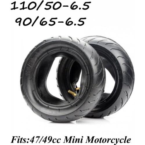 90/65-6.5 110/50-6.5 Front And Rear Tires With Bent-Valve Inner Tube for 47-49Cc Pocket Dirt Pit Bike Mini Motorcycle