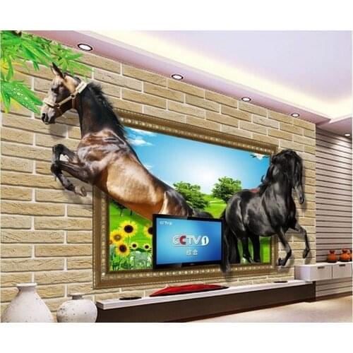 Custom photo wallpaper 3d wallpaper modern Antique brick horse wall photo wallpaper for walls mural 3d wallpaper